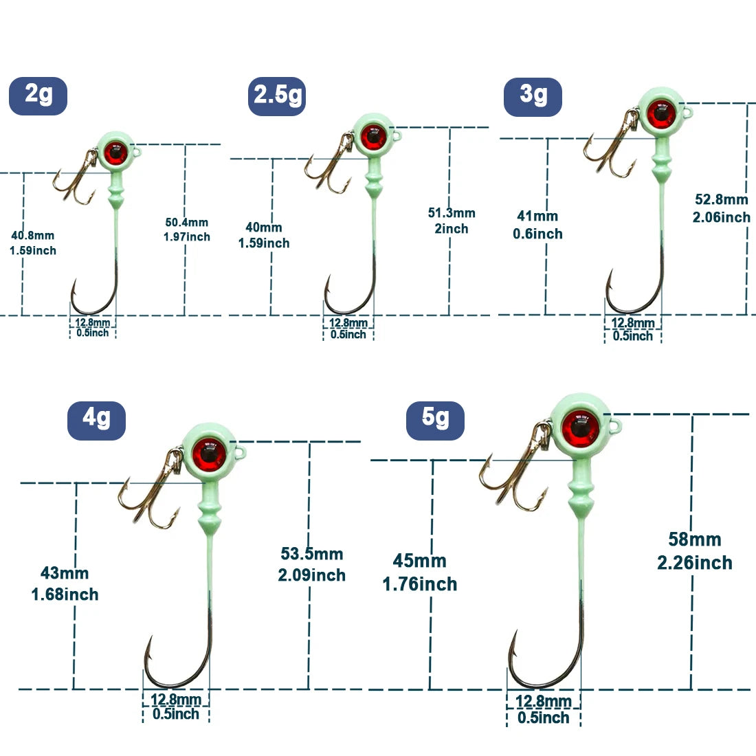 HookUpCo. Glow Fishing Jig Heads for Saltwater - HookUpCo.