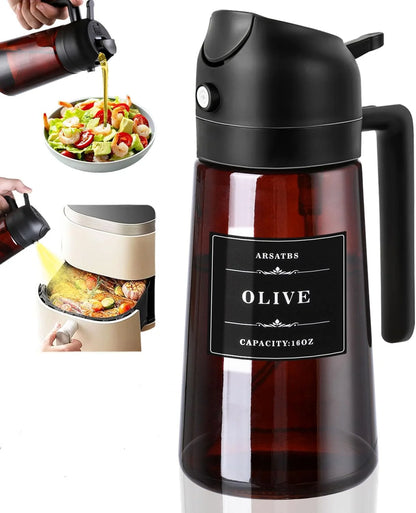 HookUpCo. 2-in-1 Olive Oil Sprayer Bottle