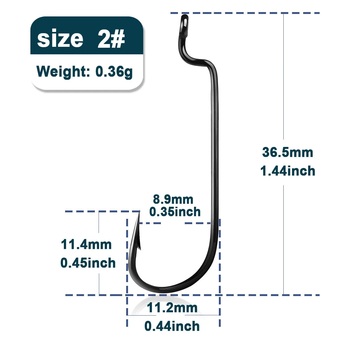 HookUpCo. High Carbon Steel Worm Hooks Set - HookUpCo.