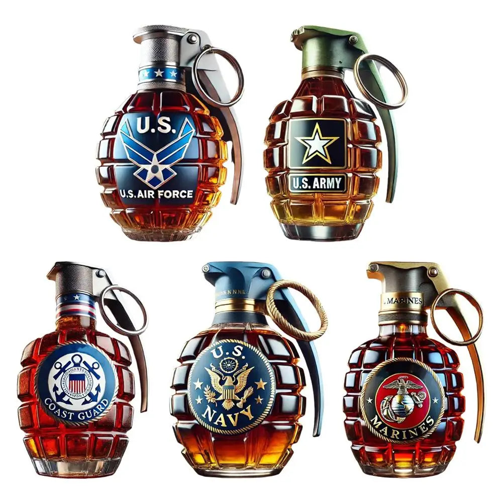Engraved Military Hand Whiskey Bottle Gift
