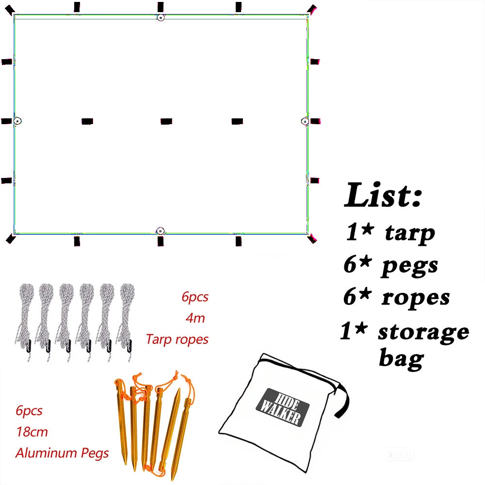 HookUpCo. Waterproof Tent Tarp with 19 Hang Points - HookUpCo.