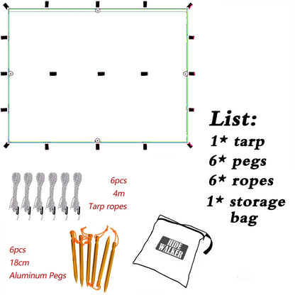 HookUpCo. Waterproof Tent Tarp with 19 Hang Points - HookUpCo.