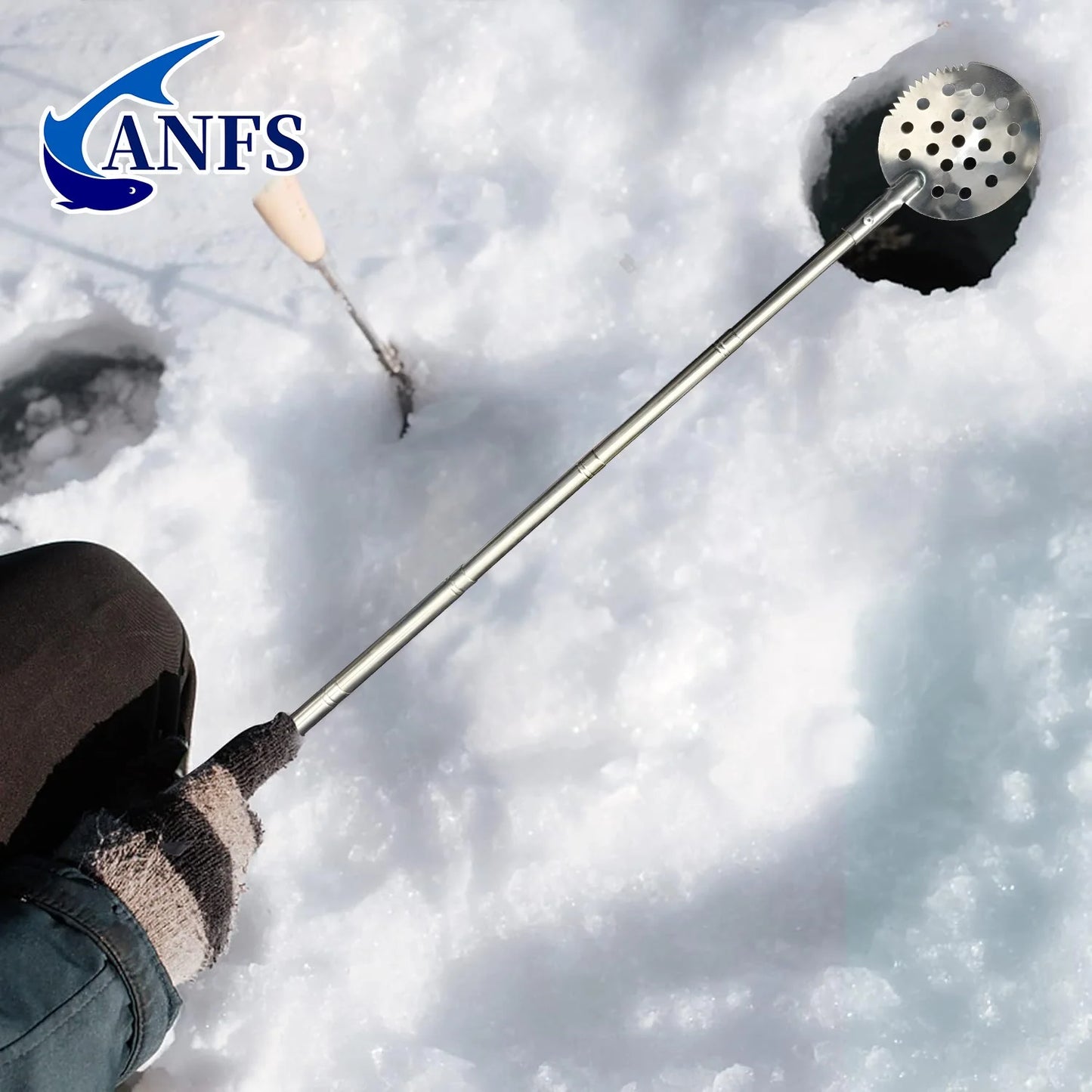 Retractable Ice Fishing Skimmer with Long Handle