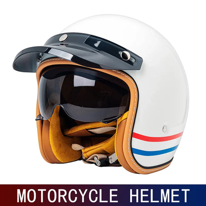 Retro 3/4 Motorcycle Helmet with Visor for Ultimate Safety