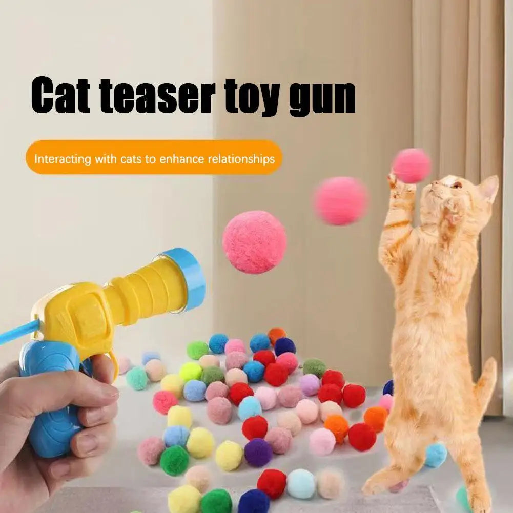 Interactive Plush Ball Launcher Toy for Kittens and Cats