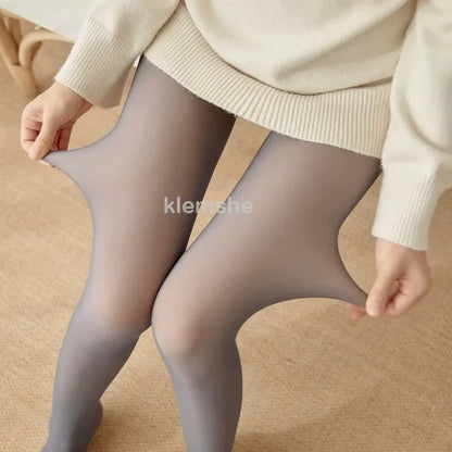 Winter Warm Mesh Leggings - High Waist Translucent Tights