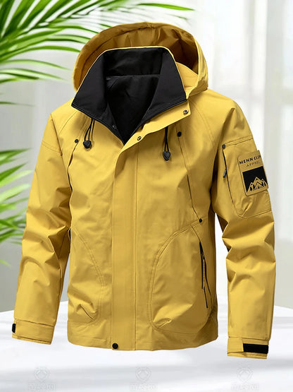 Men's Waterproof Softshell Windbreaker Jacket with Hood