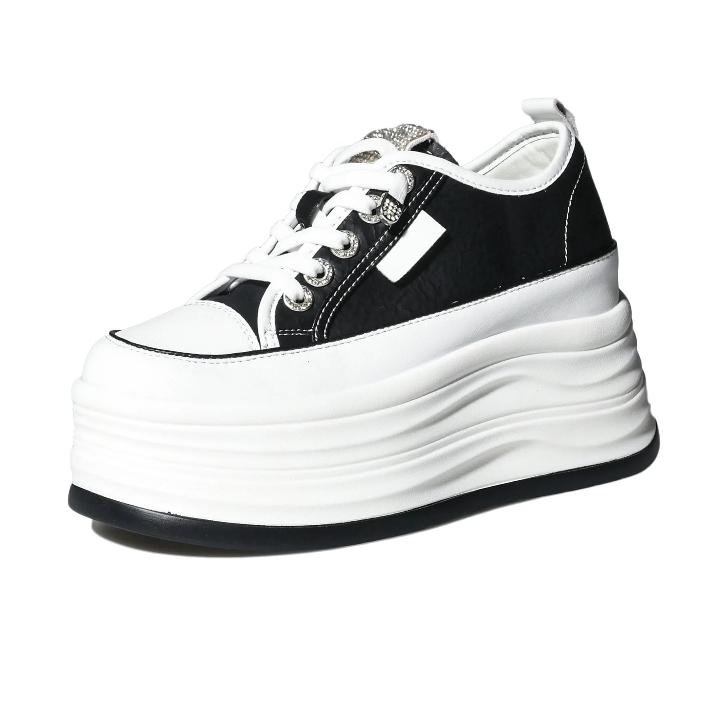 HookUpCo. Women's White Wedge Sneakers for All-Day Comfort