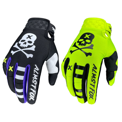 HookUpCo. Fox Skull Touchscreen Motorcycle Racing Gloves