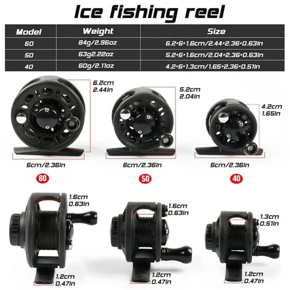 HookUpCo. Lightweight Ice Fishing Reel 50/60mm - HookUpCo.