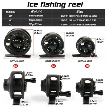 HookUpCo. Lightweight Ice Fishing Reel 50/60mm - HookUpCo.