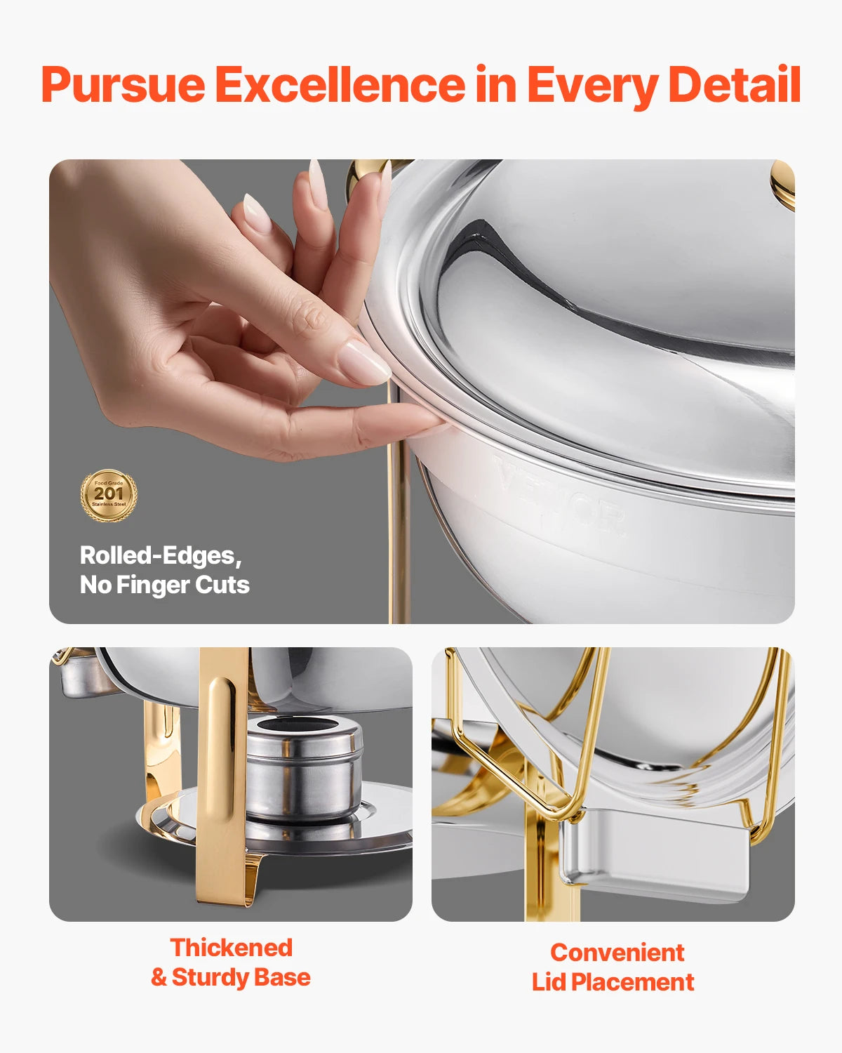 HookUpCo. Stainless Steel Chafers
