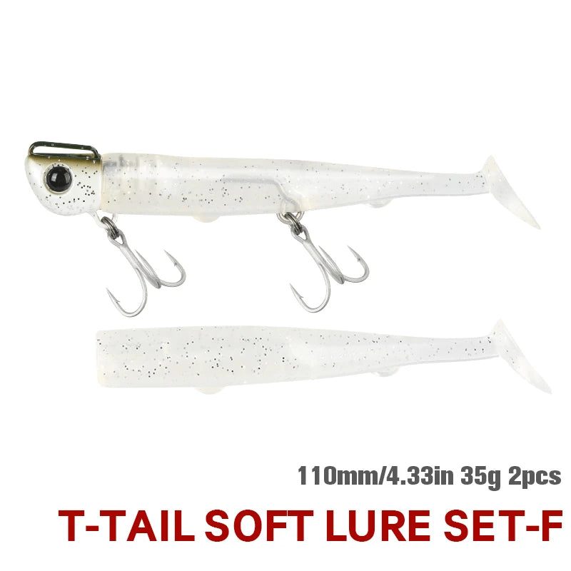 HookUpCo. 110mm Long Casting Soft Lure Set