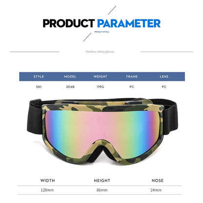 Large Frame Ski Goggles with Colorful Anti-Glare Lens