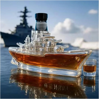 HookUpCo. 3D Whiskey Ship Glass Decanter 300ml