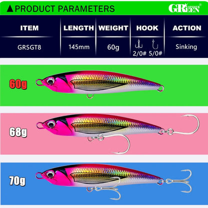 HookUpCo. Stickbait Pencil Lure for Tuna Fishing