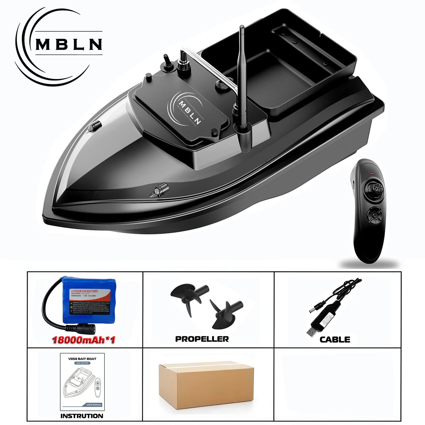 Remote Control Bait Boat with 2kg Capacity