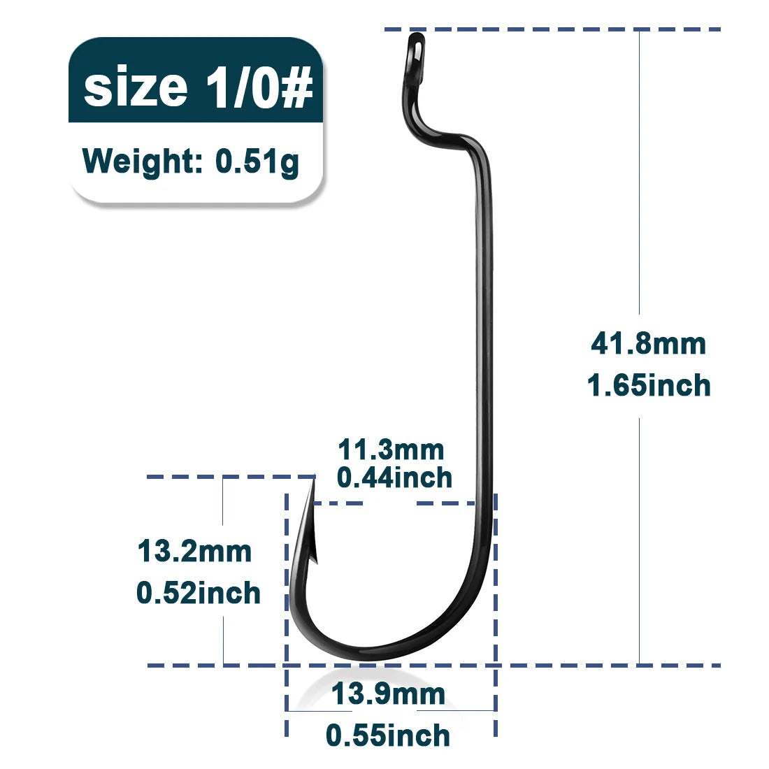 HookUpCo. High Carbon Steel Worm Hooks Set - HookUpCo.