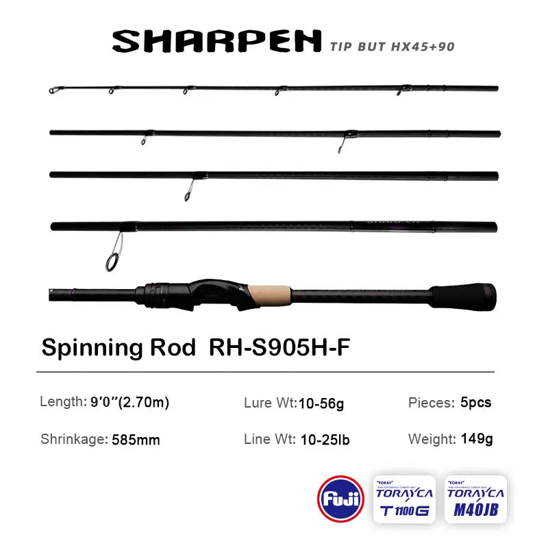 HookUpCo. PureLure Travel Fishing Rods XF/MF Action - HookUpCo.