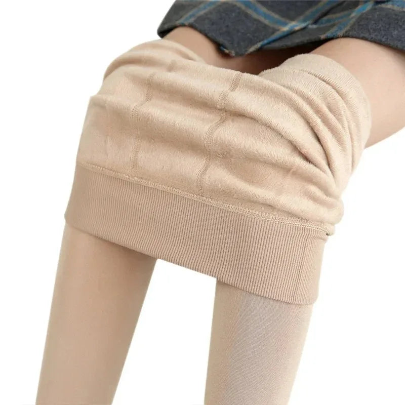 Warm High Waist Velvet Leggings for Women - Casual Comfort