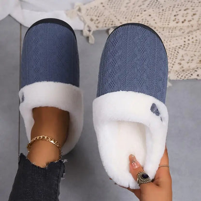 Fluffy Platform Slippers for Women - Warm Plush Home Footwear