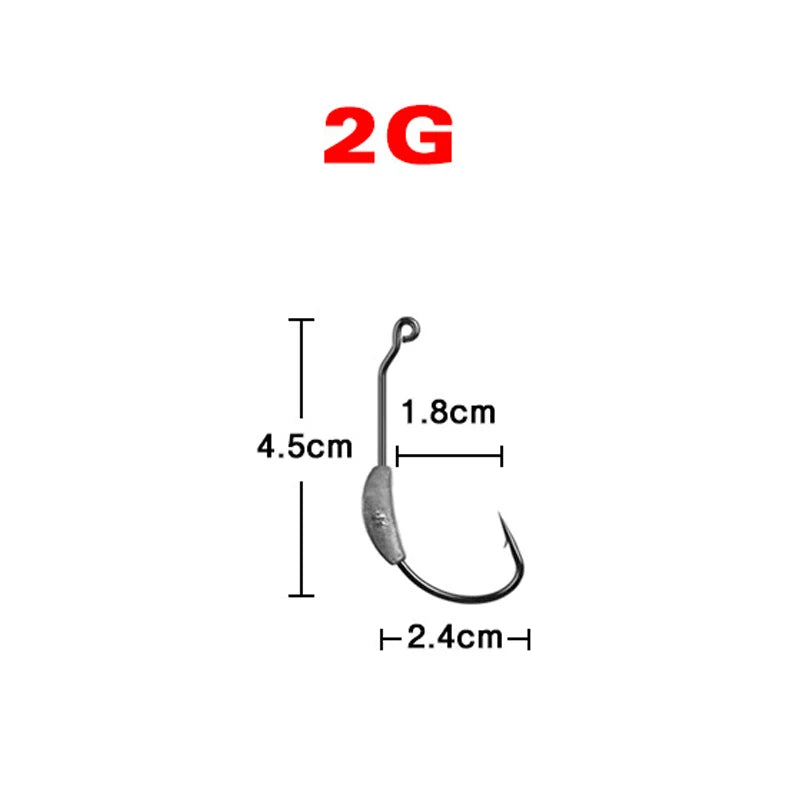 HookUpCo. 5-Piece Offset Fishing Hook Set - HookUpCo.