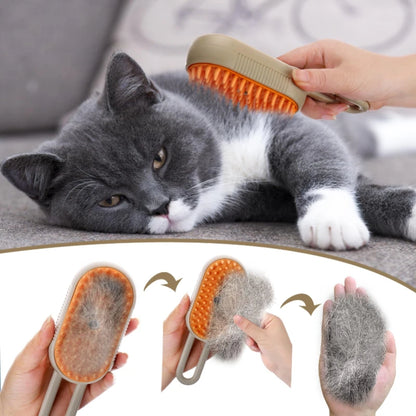 Steam Brush Pet Grooming Tool with Vaporizer and Massage