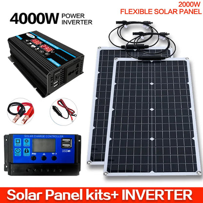 2000W Flexible Solar Panel System with 12V Controller Kit