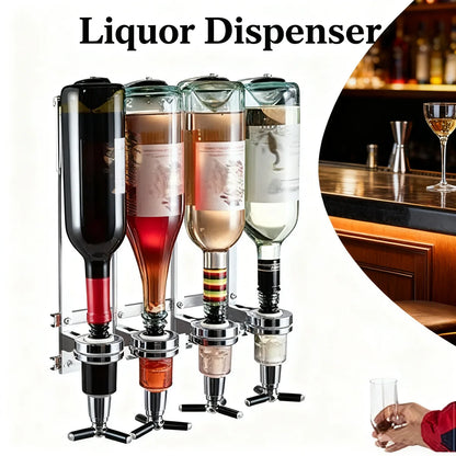 Wall-Mounted Liquor Dispenser for 1-6 Bottles, Rotating Bar