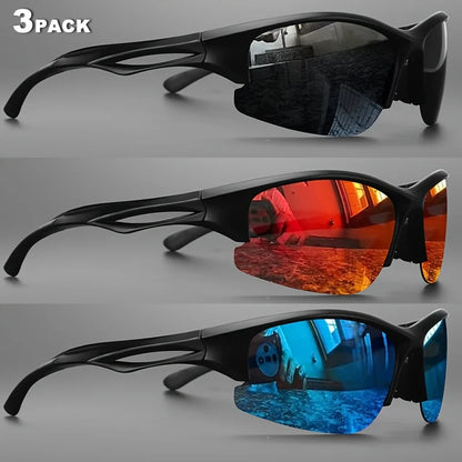 HookUpCo. Polarized Half-Rim Sports Sunglasses for Outdoors