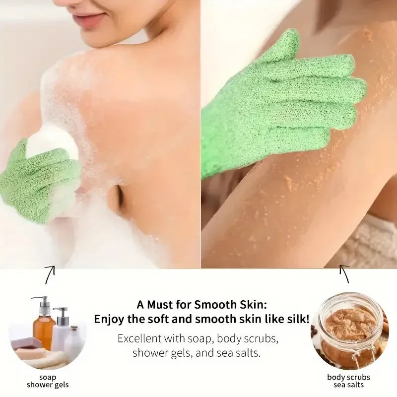 Exfoliating Bath Gloves Set for Smooth Skin