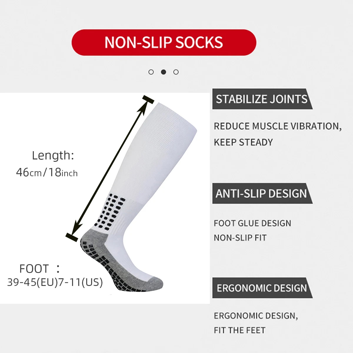 Professional Long Soccer Socks with Non-Slip Silicone Grip