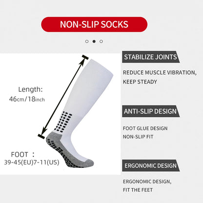 Professional Long Soccer Socks with Non-Slip Silicone Grip