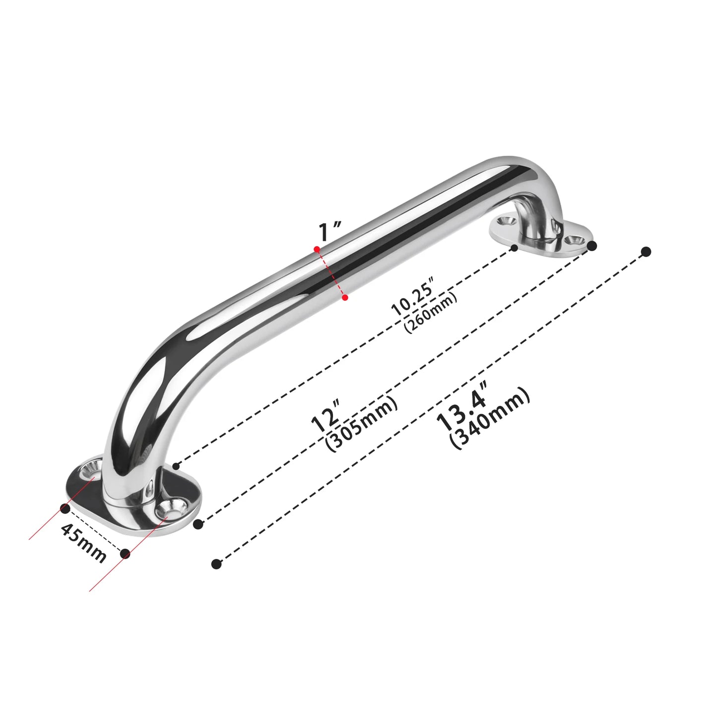 HookUpCo. Polished Stainless Steel Grab Handle - HookUpCo.