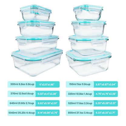 HookUpCo. Glass Storage Set 8pcs