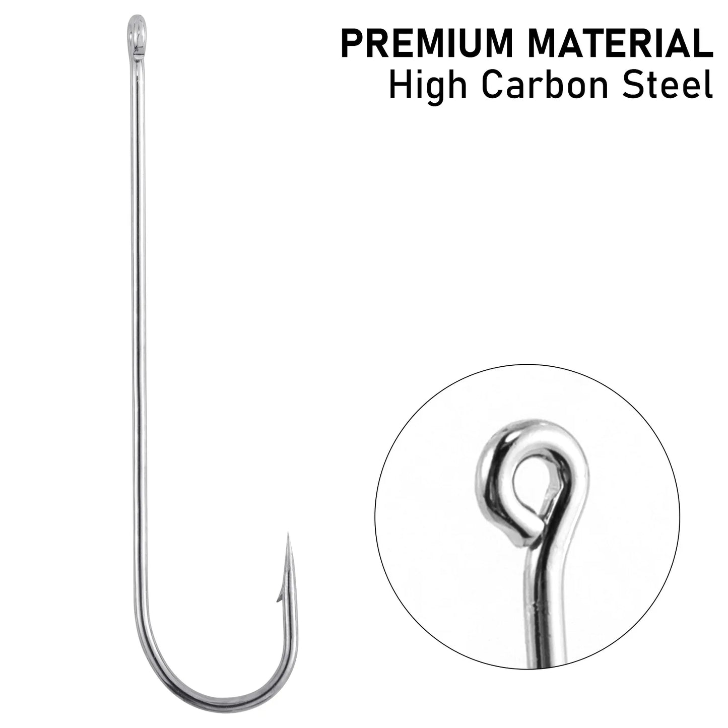 HookUpCo. Extra Long Shank Bait Fishing Hooks - HookUpCo.