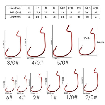 HookUpCo. 10-Piece Carbon Steel Fishing Hooks - HookUpCo.