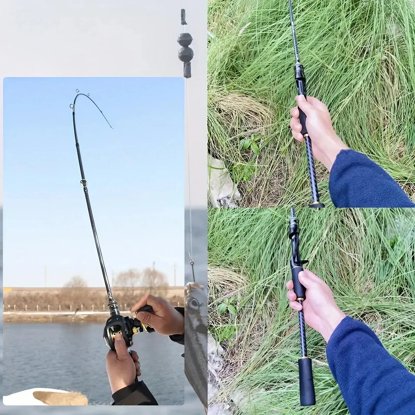 HookUpCo. 65" Lightweight Carbon Fiber Fishing Rod - HookUpCo.