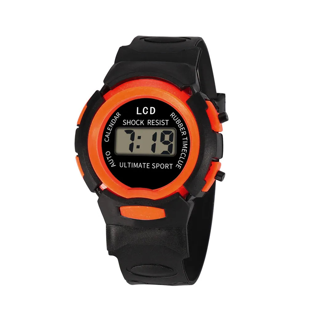 Waterproof LED Sports Watch for Kids with Alarm and Date
