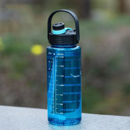 Large Capacity Leak-Proof Water Bottle with Time Markers
