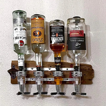 Wall-Mounted Rotating Liquor Dispenser for Home Bars