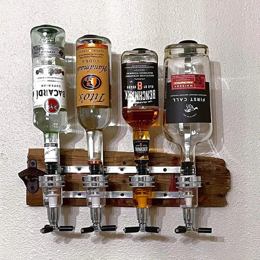 Wall-Mounted Rotating Liquor Dispenser for Home Bars