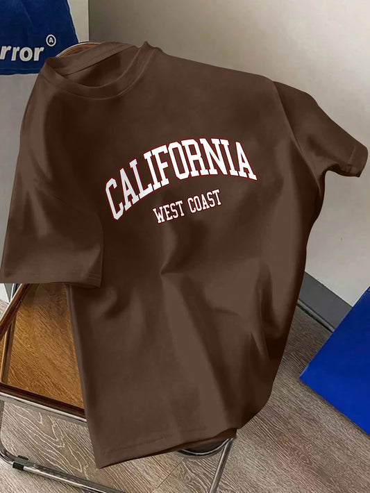 California Graphic Short Sleeve Crew Neck T-shirt for Men