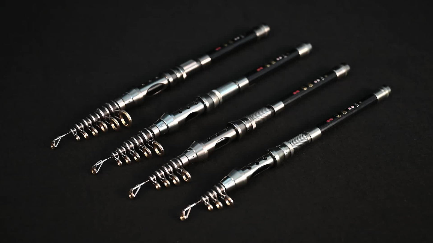 Compact Carbon Fiber Fishing Rod, Adjustable 1.5m to 2.4m