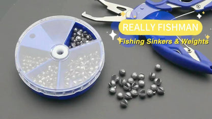 205pcs Round Split Shot Sinkers - Versatile Fishing Weights