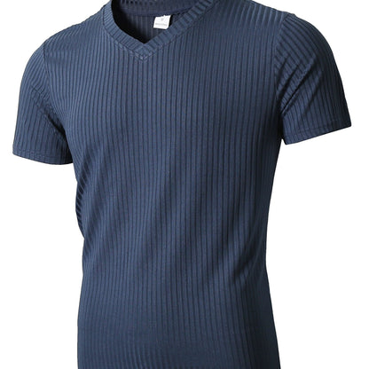 HookUpCo. Men's Short Sleeve V Neck Tee for Summer Activewear