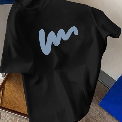 Creative Line Graphic Print Short Sleeve Men's T-Shirt