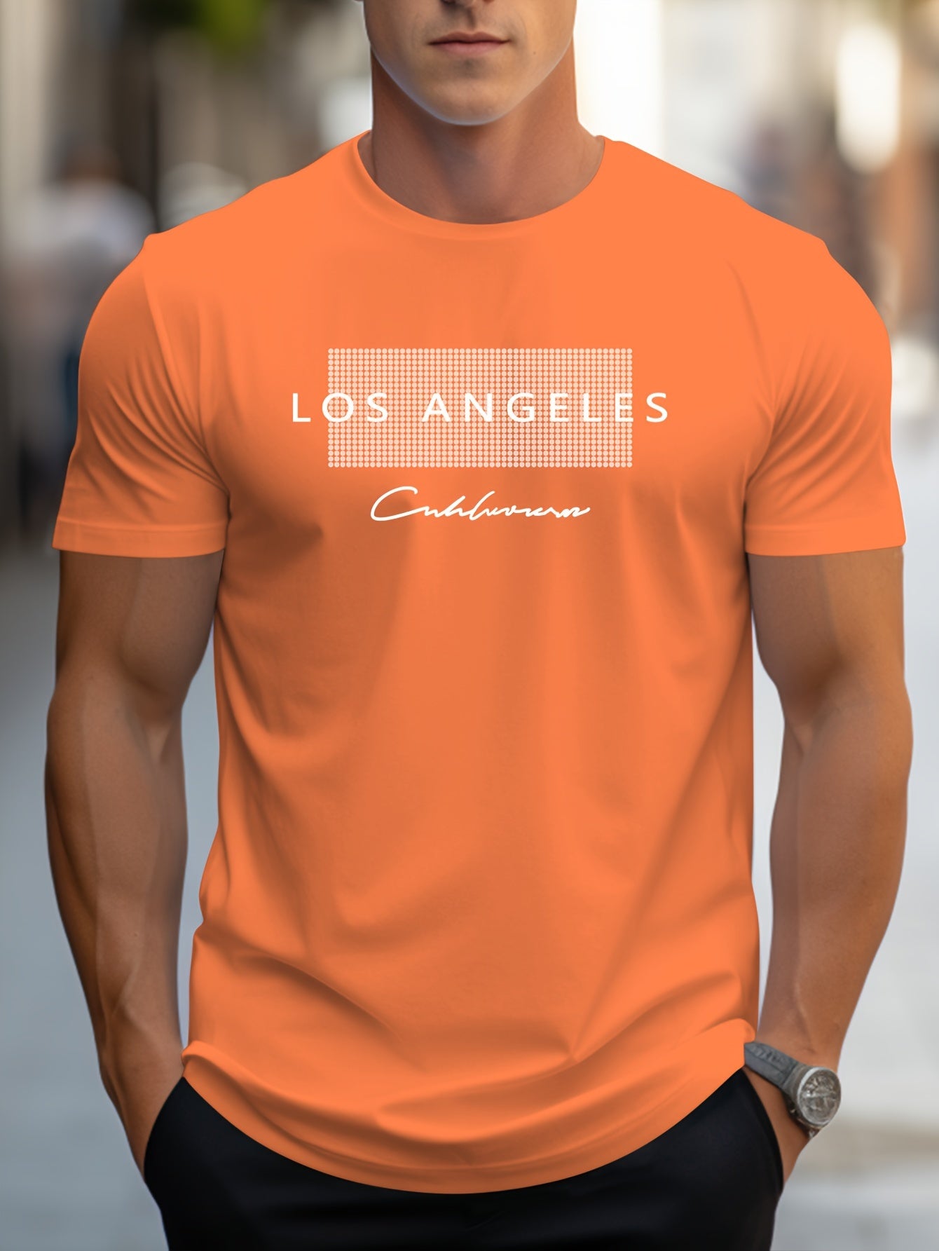 HookUpCo. Los Angeles Graphic Print Casual Short Sleeve Tee
