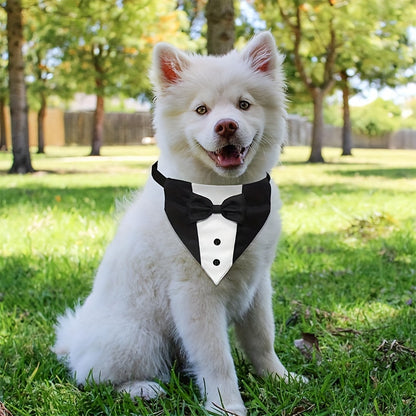 Stylish Dog Tuxedo Suit with Adjustable Bow Tie Collar
