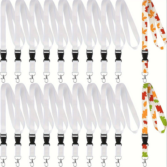 Blank Polyester Sublimation Lanyards with Hooks - 10 to 30 Pack